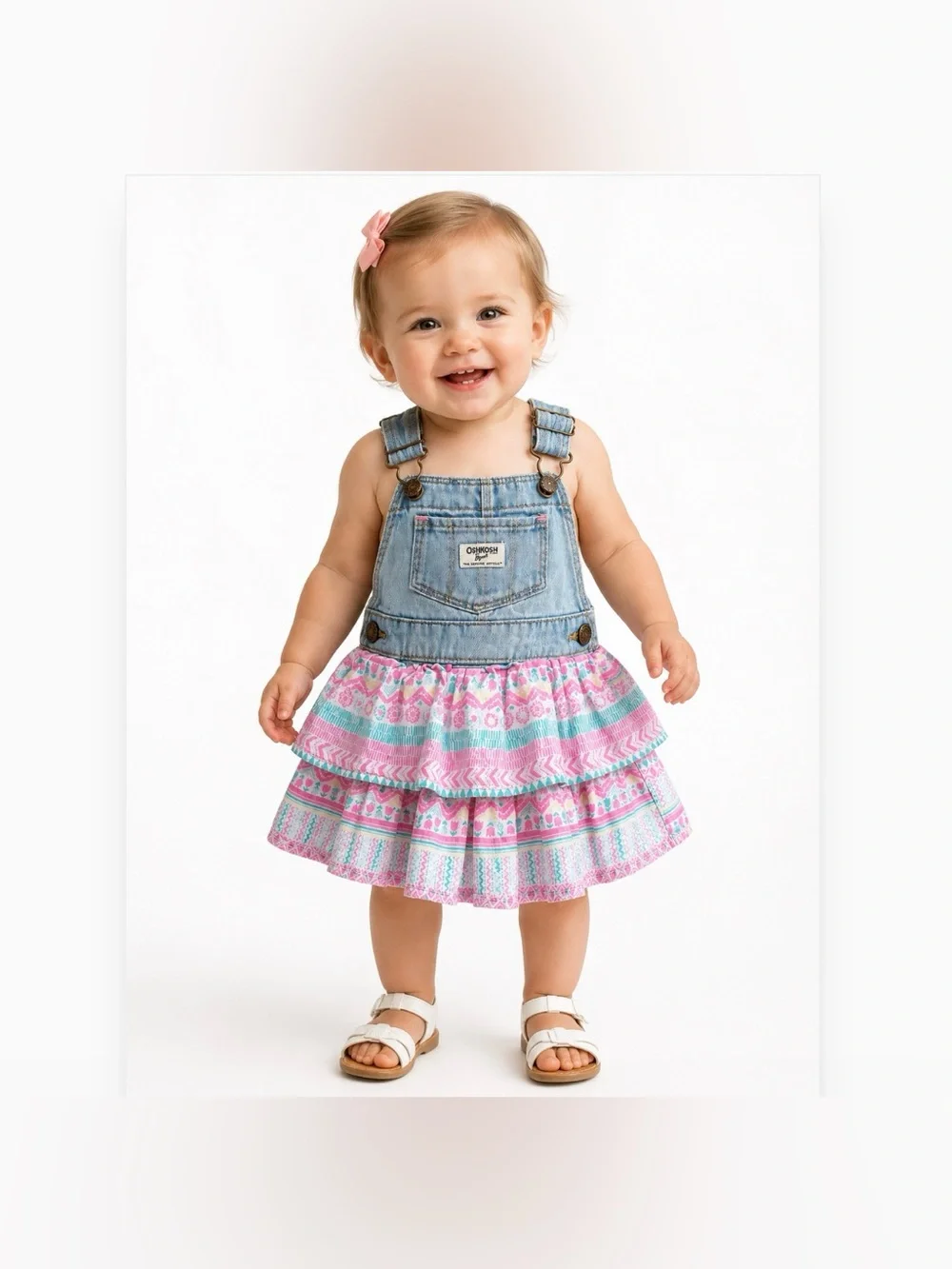 Osh Kosh B’Gosh 18M Ruffled Floral Bib Dress